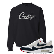 Obsidian 1s Crewneck Sweatshirt | Crooklyn, Black