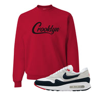 Obsidian 1s Crewneck Sweatshirt | Crooklyn, Red