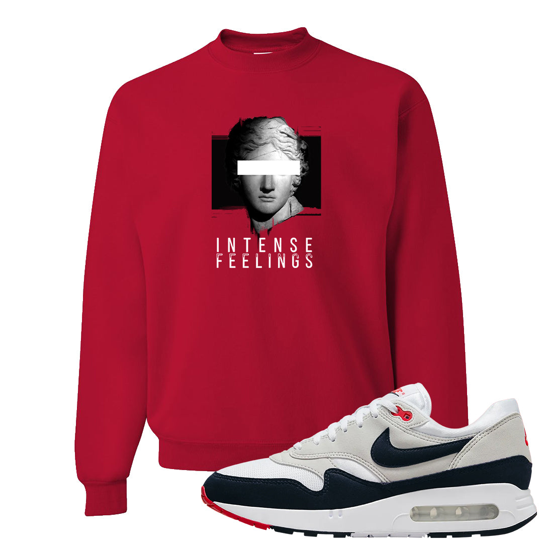 Obsidian 1s Crewneck Sweatshirt | Intense Feelings, Red