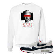 Obsidian 1s Crewneck Sweatshirt | Intense Feelings, White