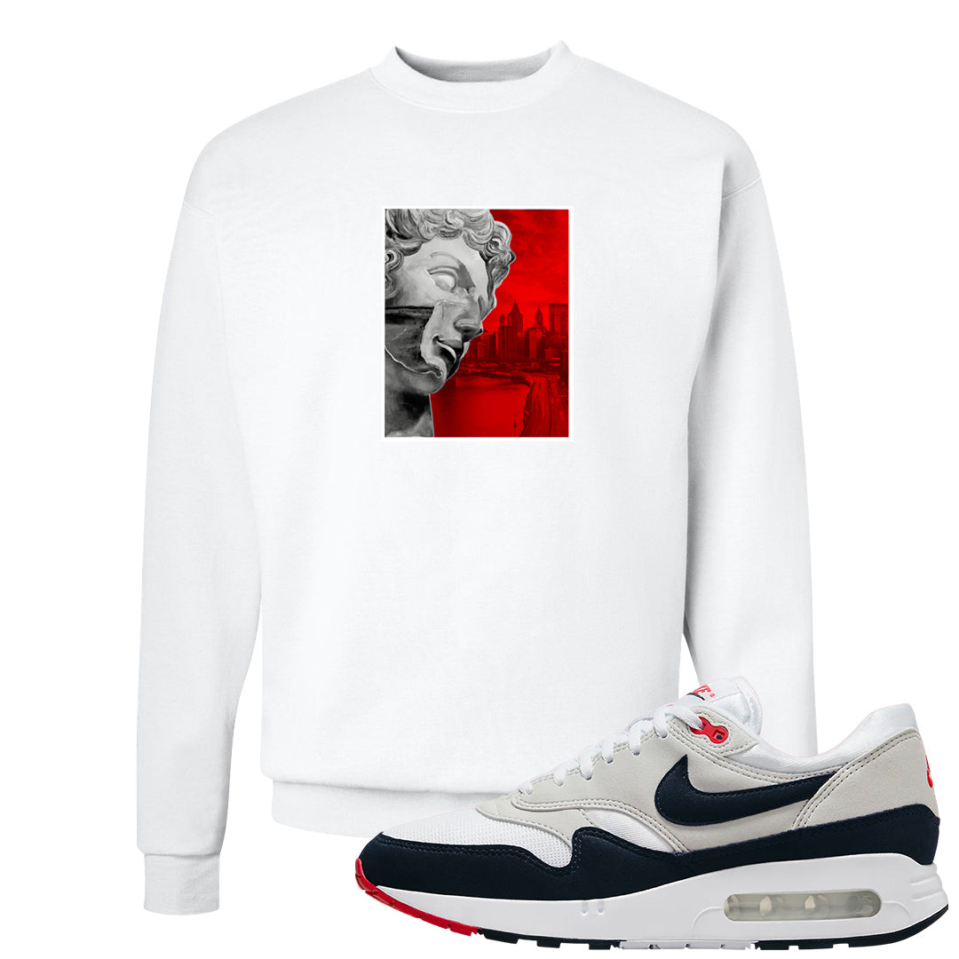 Obsidian 1s Crewneck Sweatshirt | Miguel, White