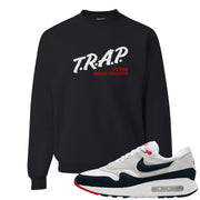 Obsidian 1s Crewneck Sweatshirt | Trap To Rise Above Poverty, Black