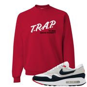 Obsidian 1s Crewneck Sweatshirt | Trap To Rise Above Poverty, Red