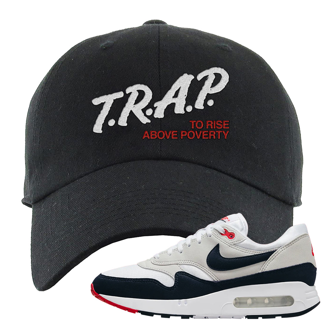 Obsidian 1s Dad Hat | Trap To Rise Above Poverty, Black