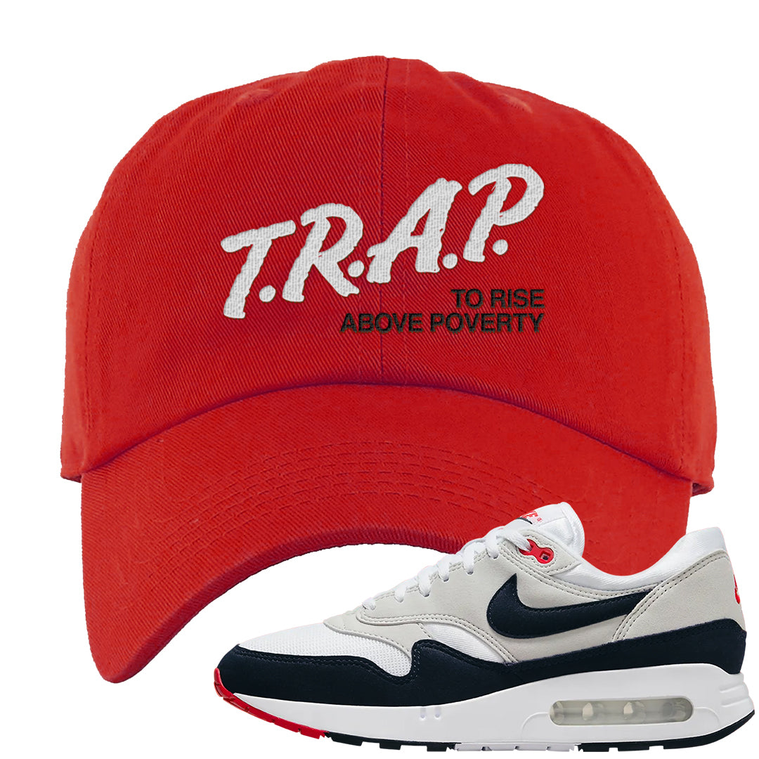 Obsidian 1s Dad Hat | Trap To Rise Above Poverty, Red