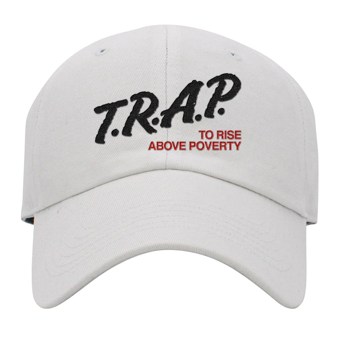 Obsidian 1s Dad Hat | Trap To Rise Above Poverty, White