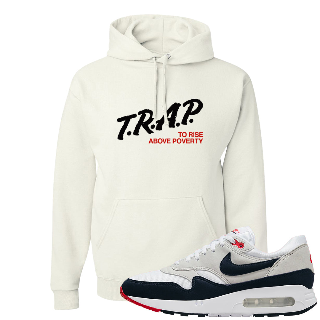 Obsidian 1s Hoodie | Trap To Rise Above Poverty, White