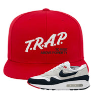 Obsidian 1s Snapback Hat | Trap To Rise Above Poverty, Red