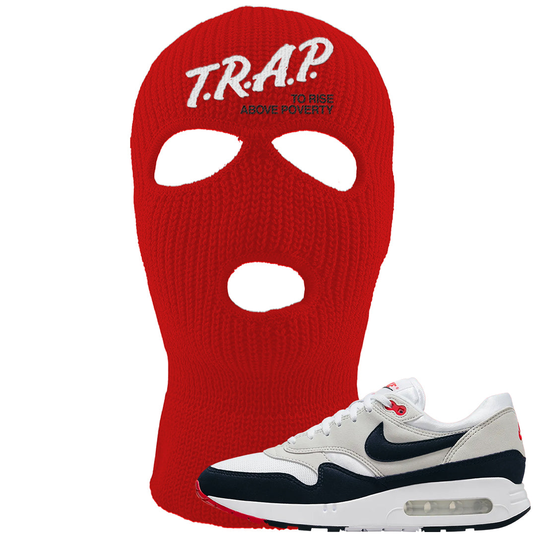 Obsidian 1s Ski Mask | Trap To Rise Above Poverty, Red