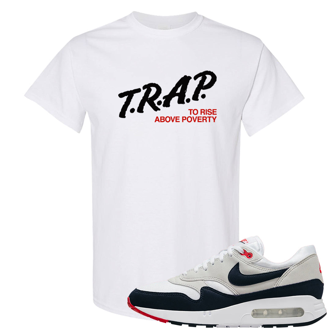 Obsidian 1s T Shirt | Trap To Rise Above Poverty, White