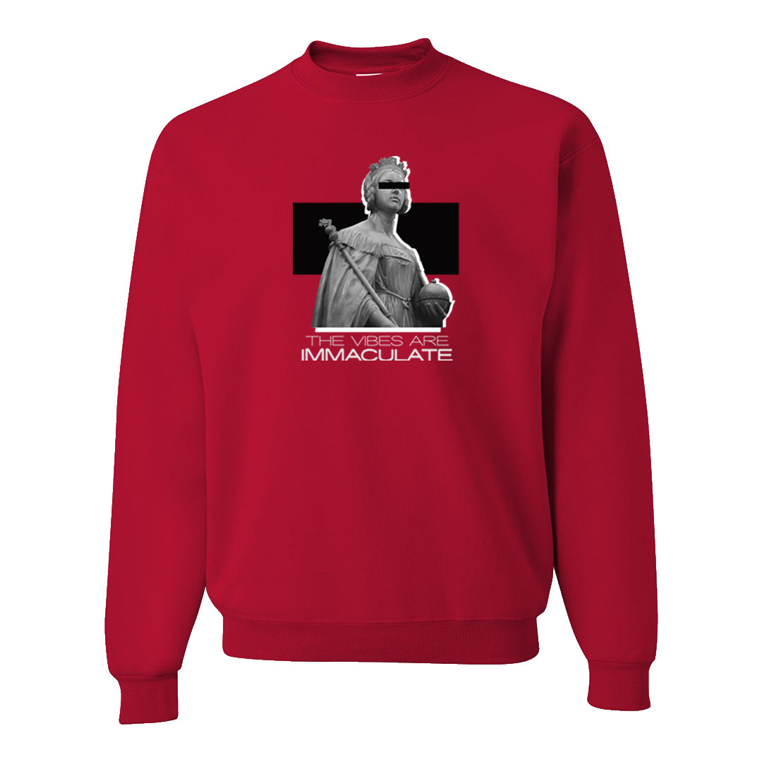 Obsidian 1s Crewneck Sweatshirt | The Vibes Are Immaculate, Red