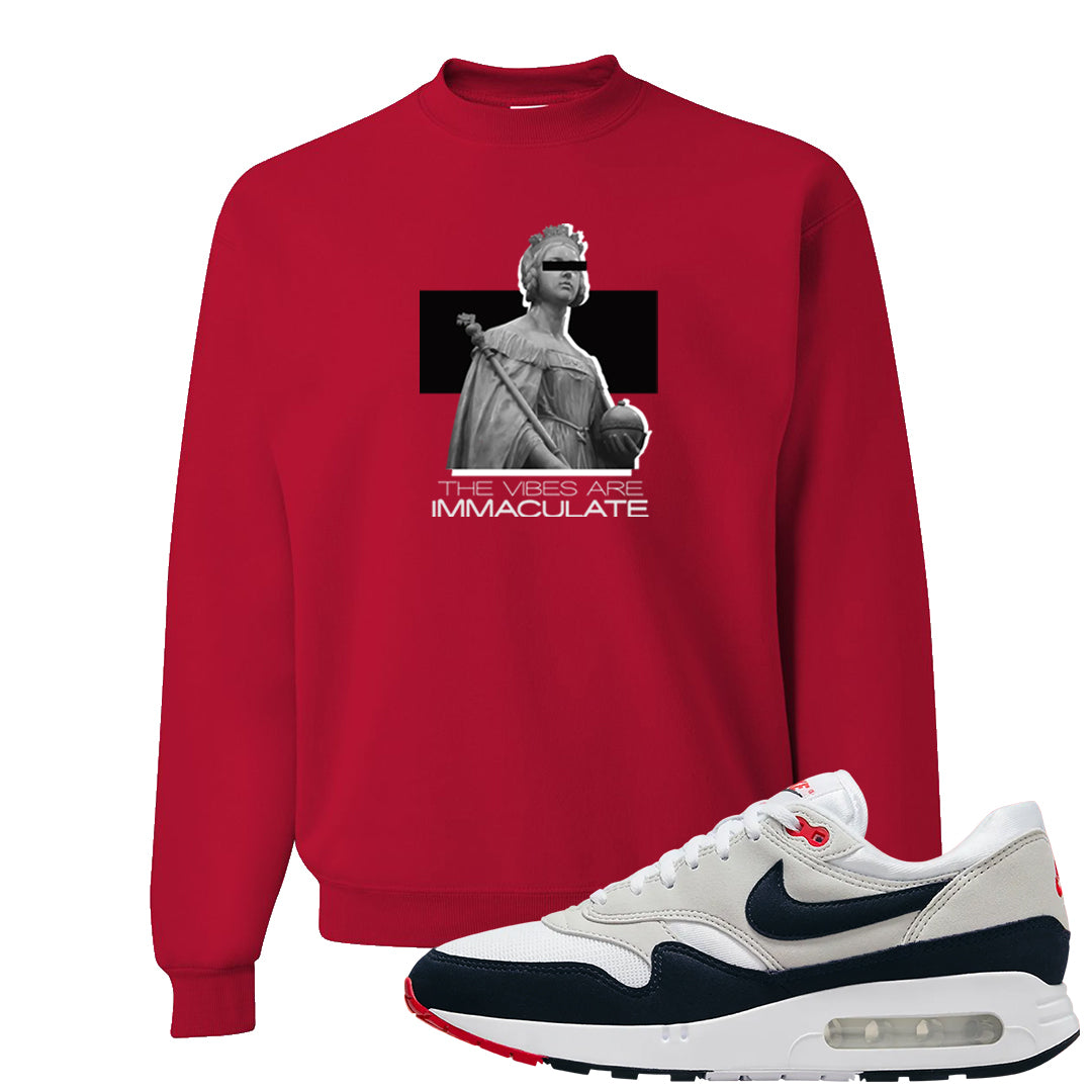 Obsidian 1s Crewneck Sweatshirt | The Vibes Are Immaculate, Red