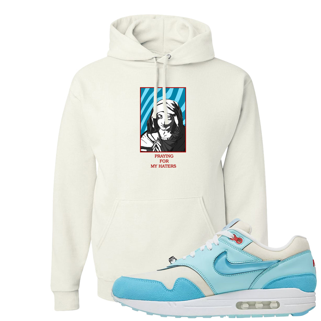 Puerto Rico Blue Gale 1s Hoodie | God Told Me, White