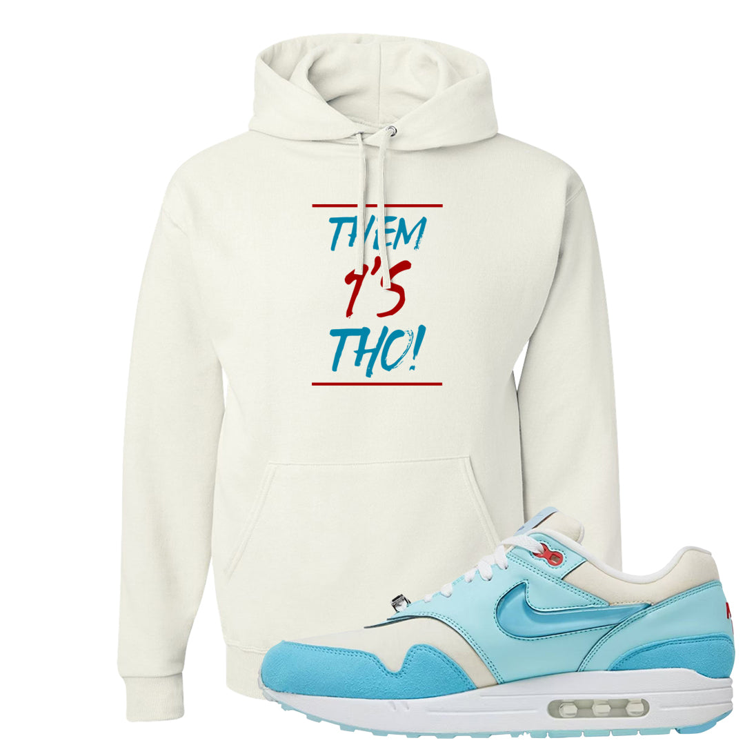 Puerto Rico Blue Gale 1s Hoodie | Them 1s Tho, White