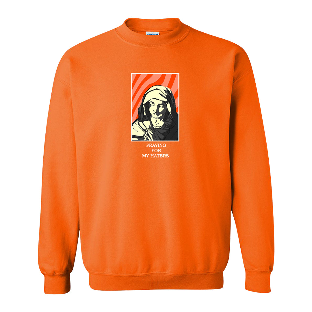 Puerto Rico Orange Frost 1s Crewneck Sweatshirt | God Told Me, Safety Orange