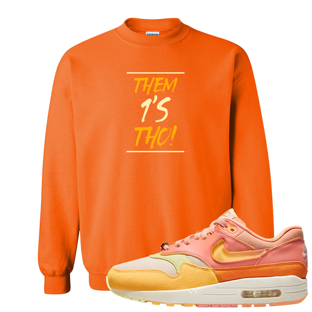 Puerto Rico Orange Frost 1s Crewneck Sweatshirt | Them 1s Tho, Safety Orange