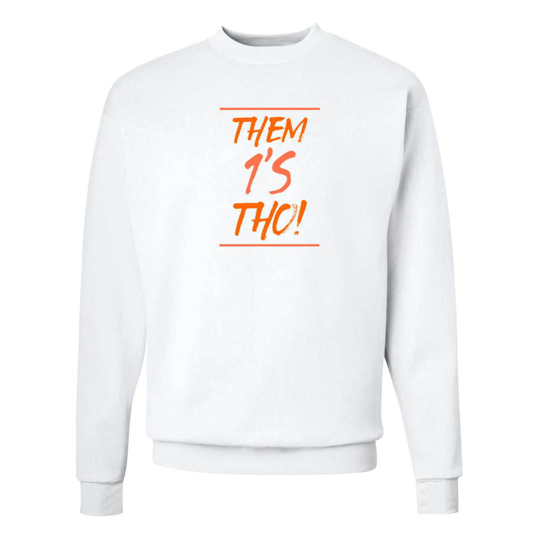 Puerto Rico Orange Frost 1s Crewneck Sweatshirt | Them 1s Tho, White