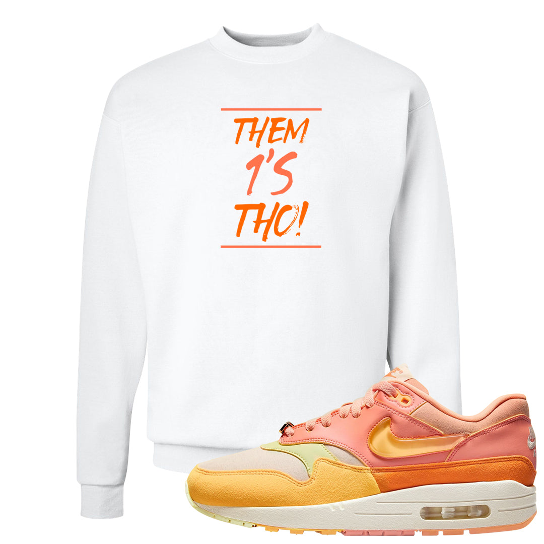 Puerto Rico Orange Frost 1s Crewneck Sweatshirt | Them 1s Tho, White