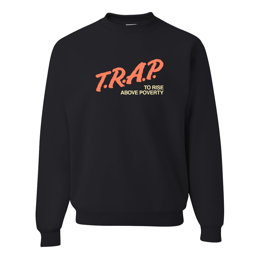 Puerto Rico Orange Frost 1s Crewneck Sweatshirt | Trap To Rise Above Poverty, Black