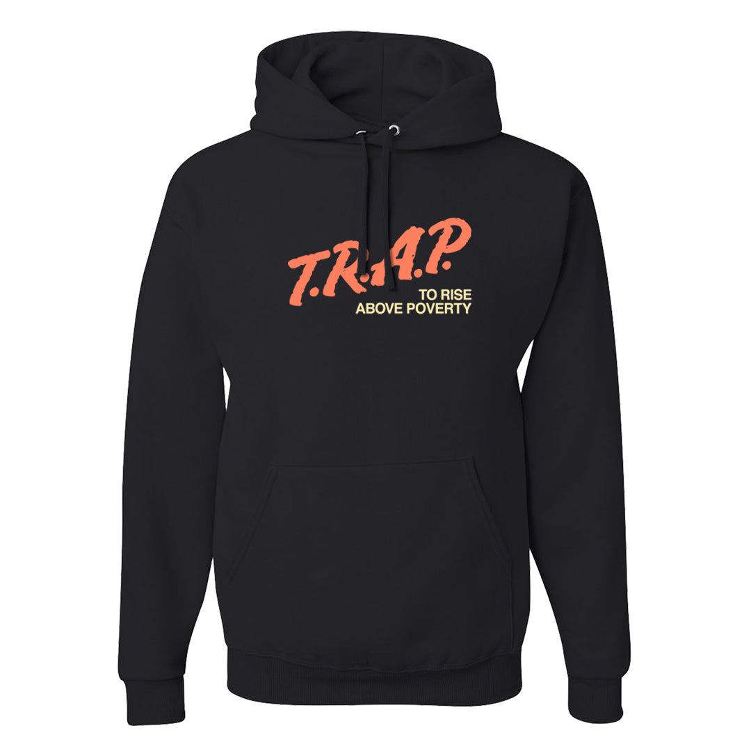 Puerto Rico Orange Frost 1s Hoodie | Trap To Rise Above Poverty, Black
