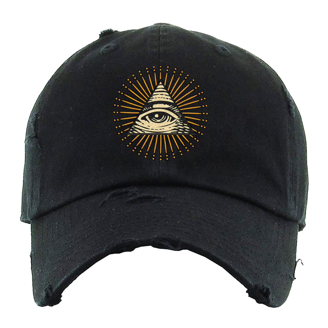 Sofvi 1s Distressed Dad Hat | All Seeing Eye, Black