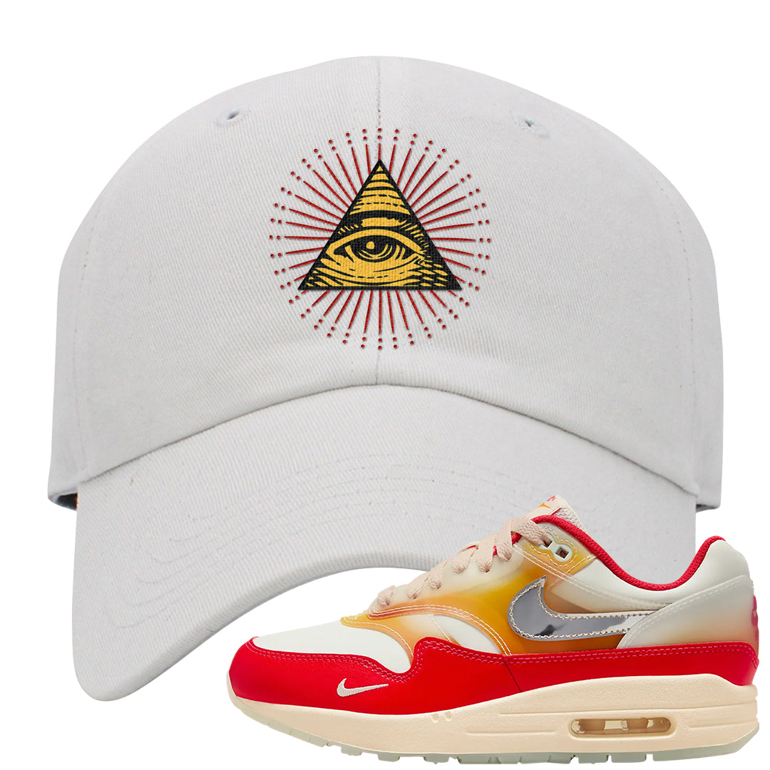 Sofvi 1s Dad Hat | All Seeing Eye, White