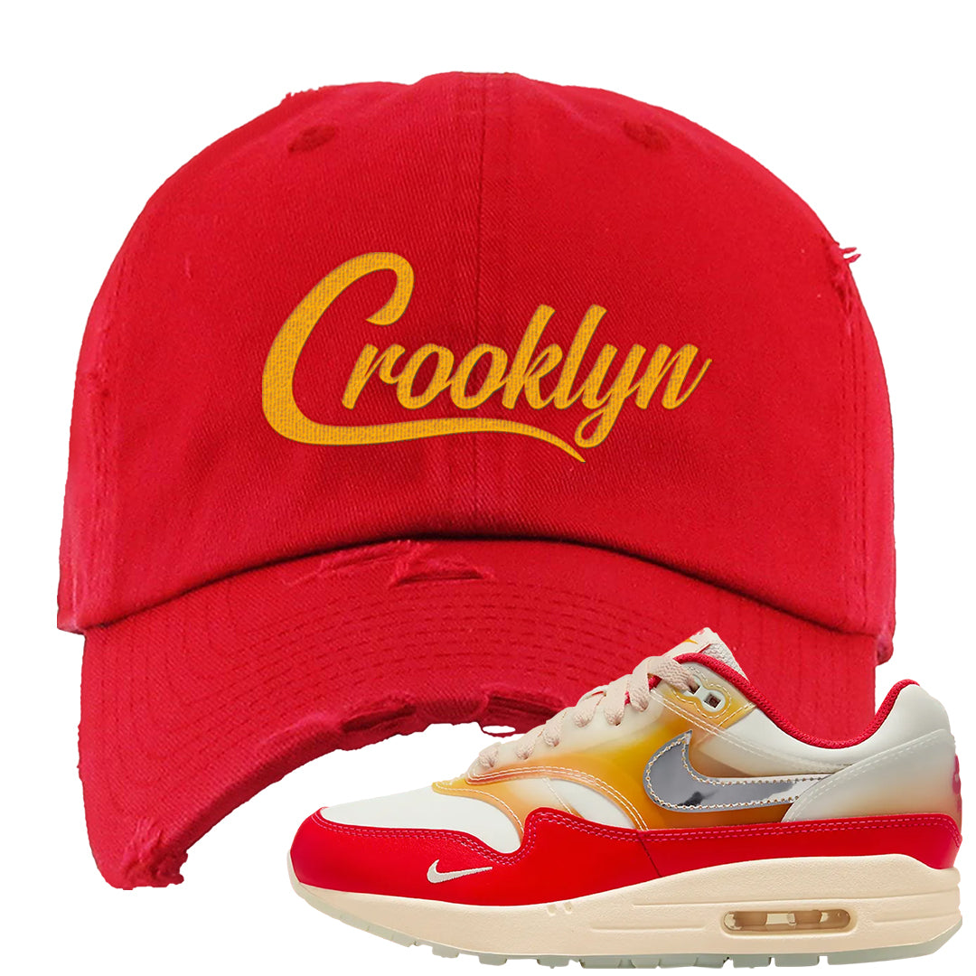 Sofvi 1s Distressed Dad Hat | Crooklyn, Red