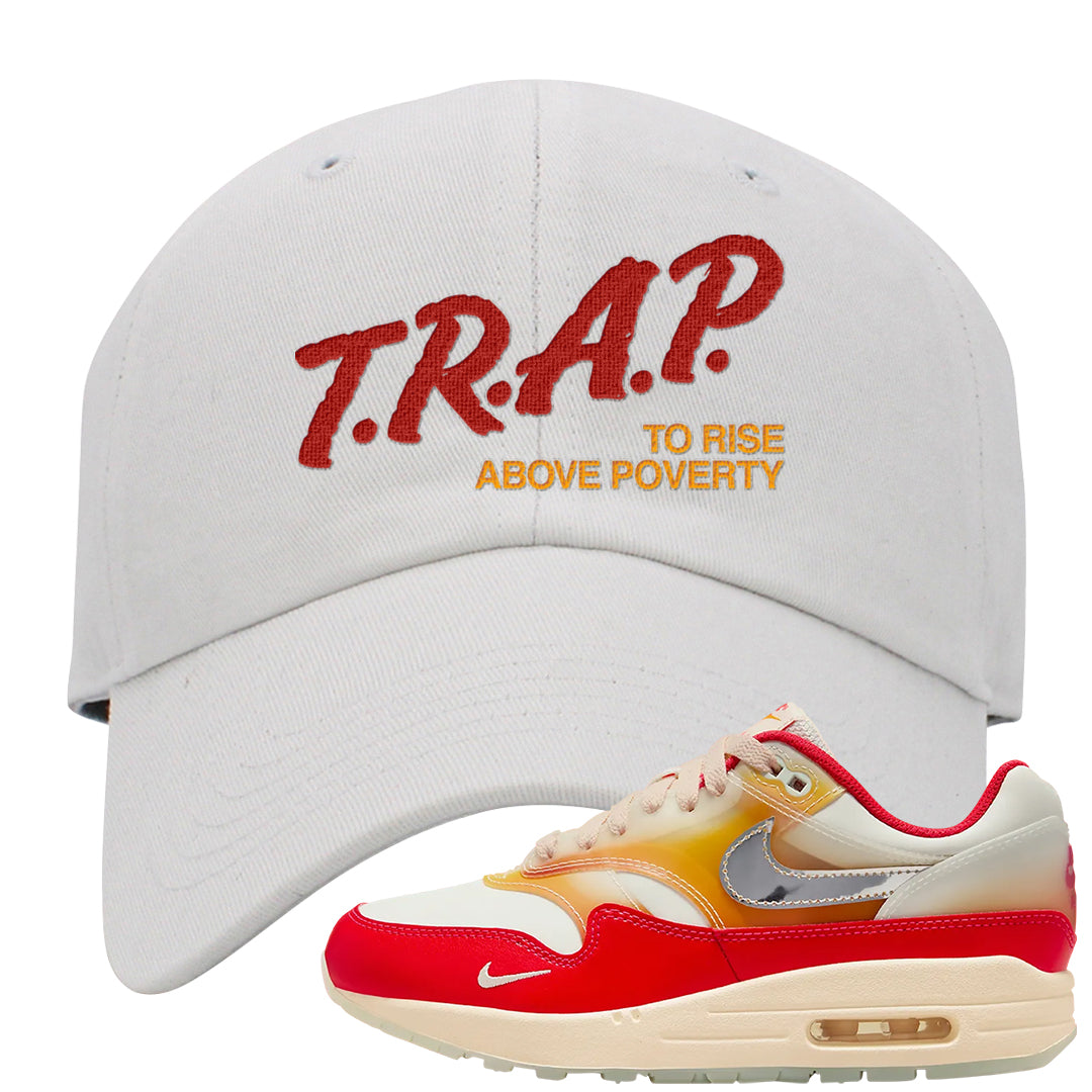 Sofvi 1s Dad Hat | Trap To Rise Above Poverty, White