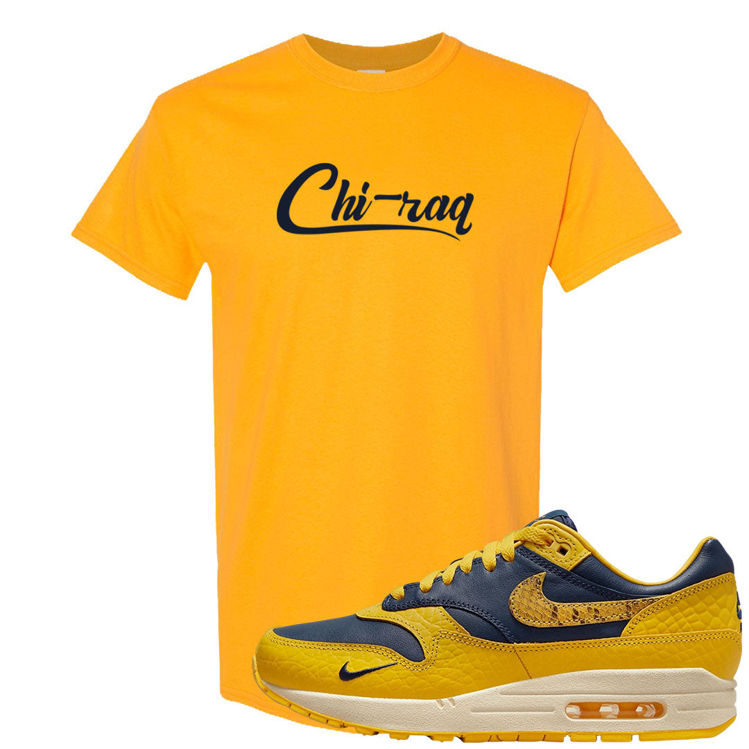Tokyo Yellow Snakeskin 1s T Shirt | Chiraq, Gold
