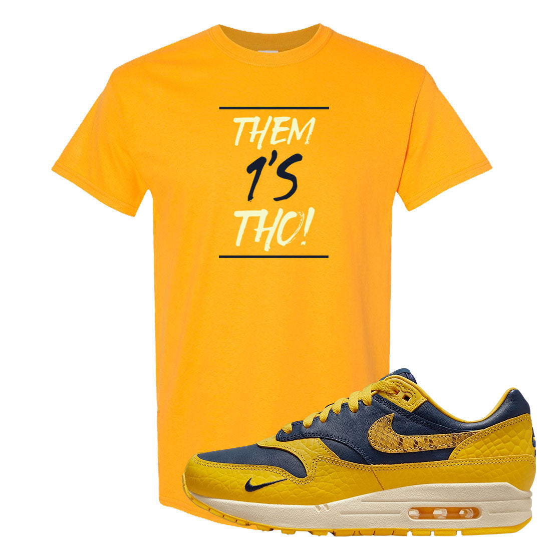Tokyo Yellow Snakeskin 1s T Shirt | Them 1s Tho, Gold