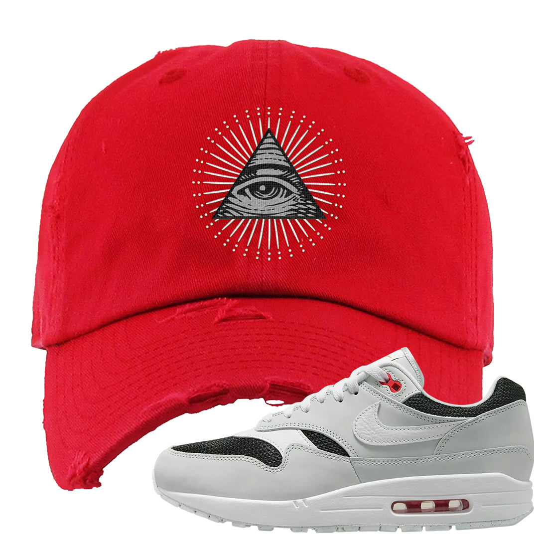 Urawa 1s Distressed Dad Hat | All Seeing Eye, Red