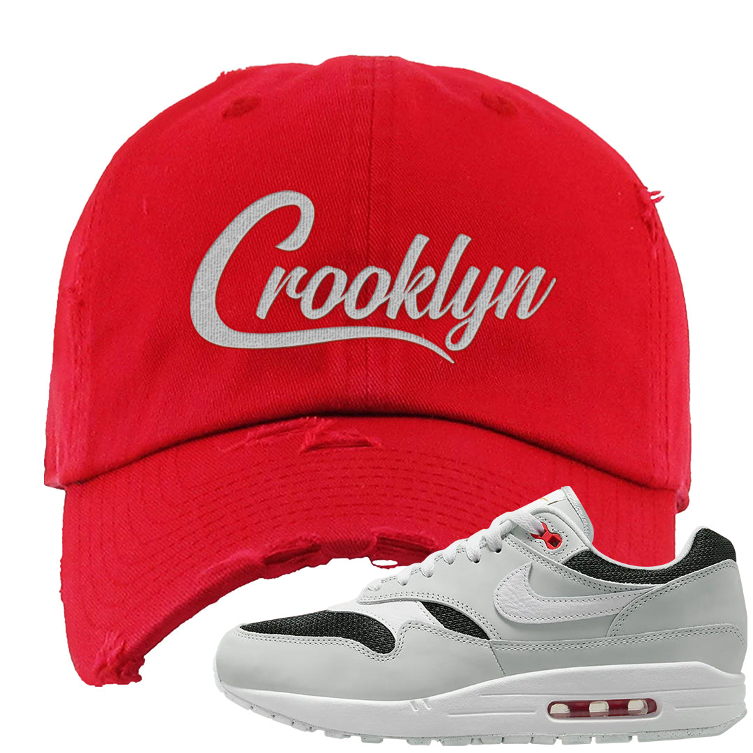 Urawa 1s Distressed Dad Hat | Crooklyn, Red