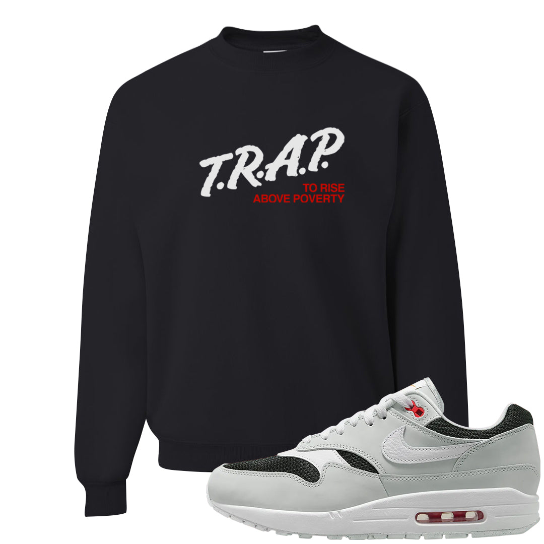 Urawa 1s Crewneck Sweatshirt | Trap To Rise Above Poverty, Black