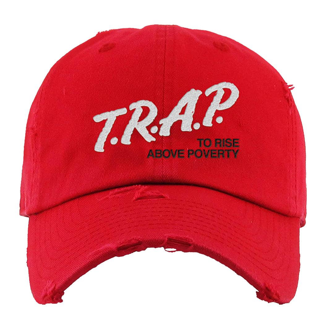 Urawa 1s Distressed Dad Hat | Trap To Rise Above Poverty, Red