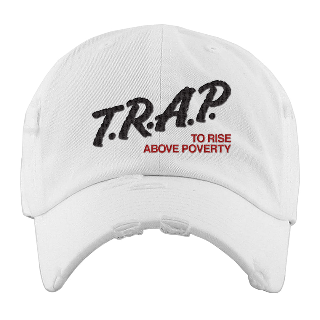 Urawa 1s Distressed Dad Hat | Trap To Rise Above Poverty, White