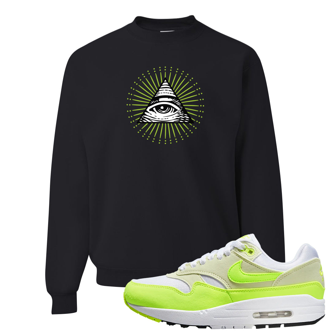 Volt Suede 1s Crewneck Sweatshirt | All Seeing Eye, Black