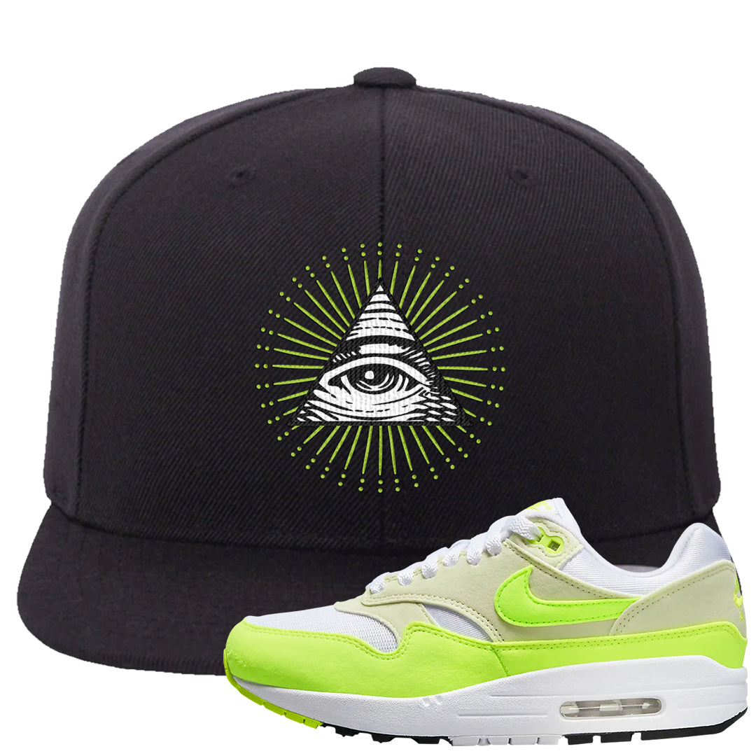 Volt Suede 1s Snapback Hat | All Seeing Eye, Black