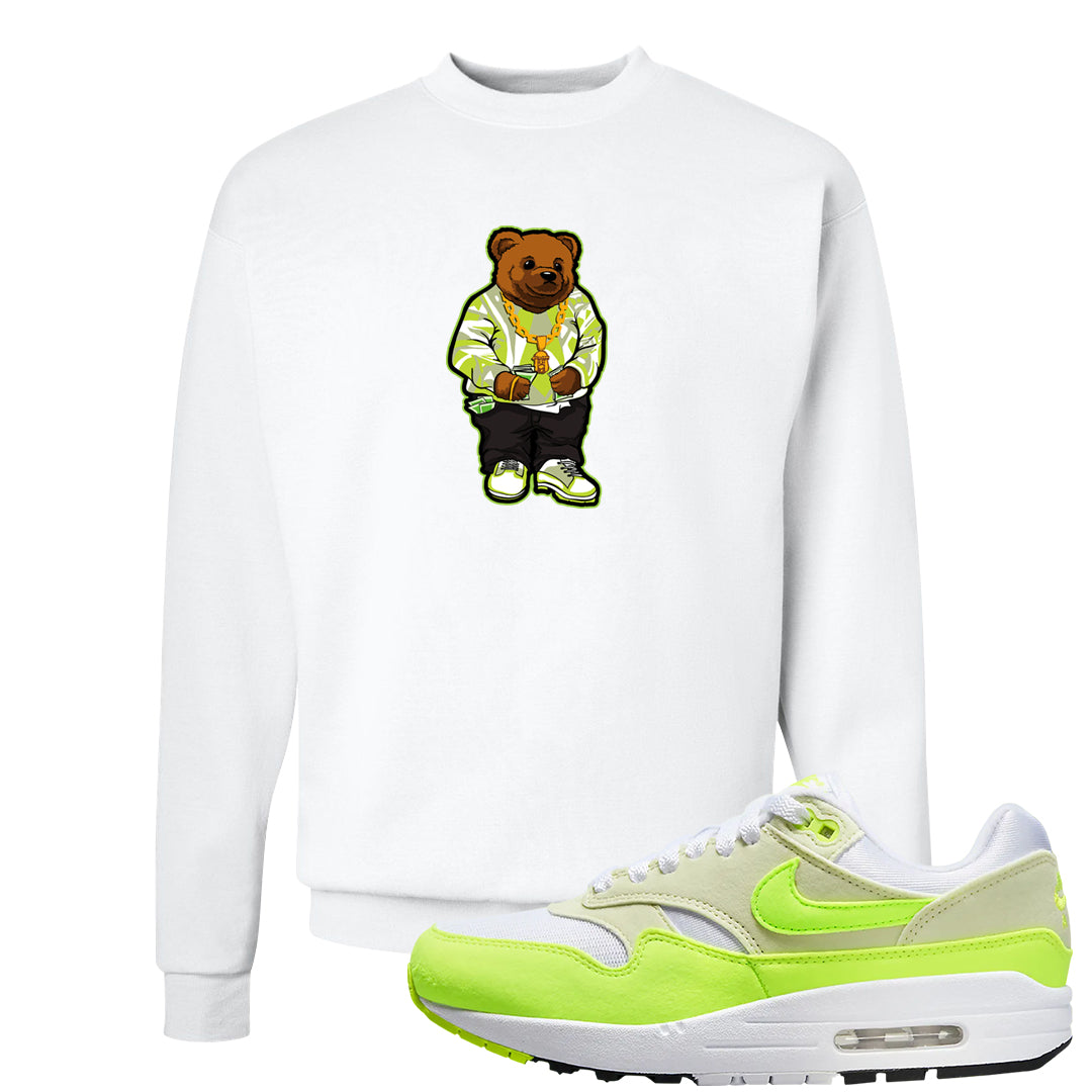 Volt Suede 1s Crewneck Sweatshirt | Sweater Bear, White