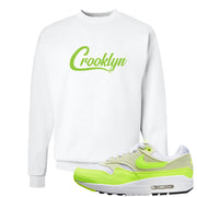 Volt Suede 1s Crewneck Sweatshirt | Crooklyn, White