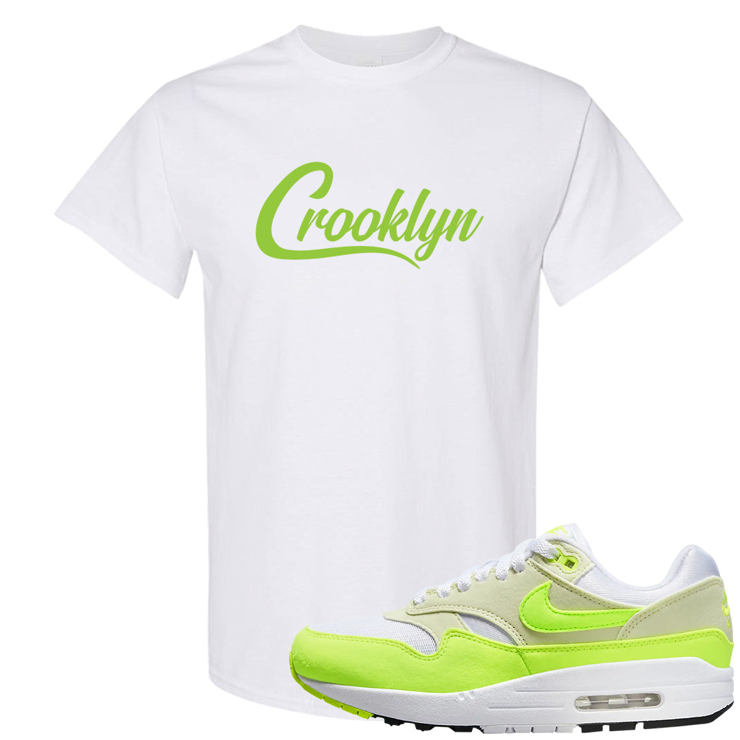 Volt Suede 1s T Shirt | Crooklyn, White