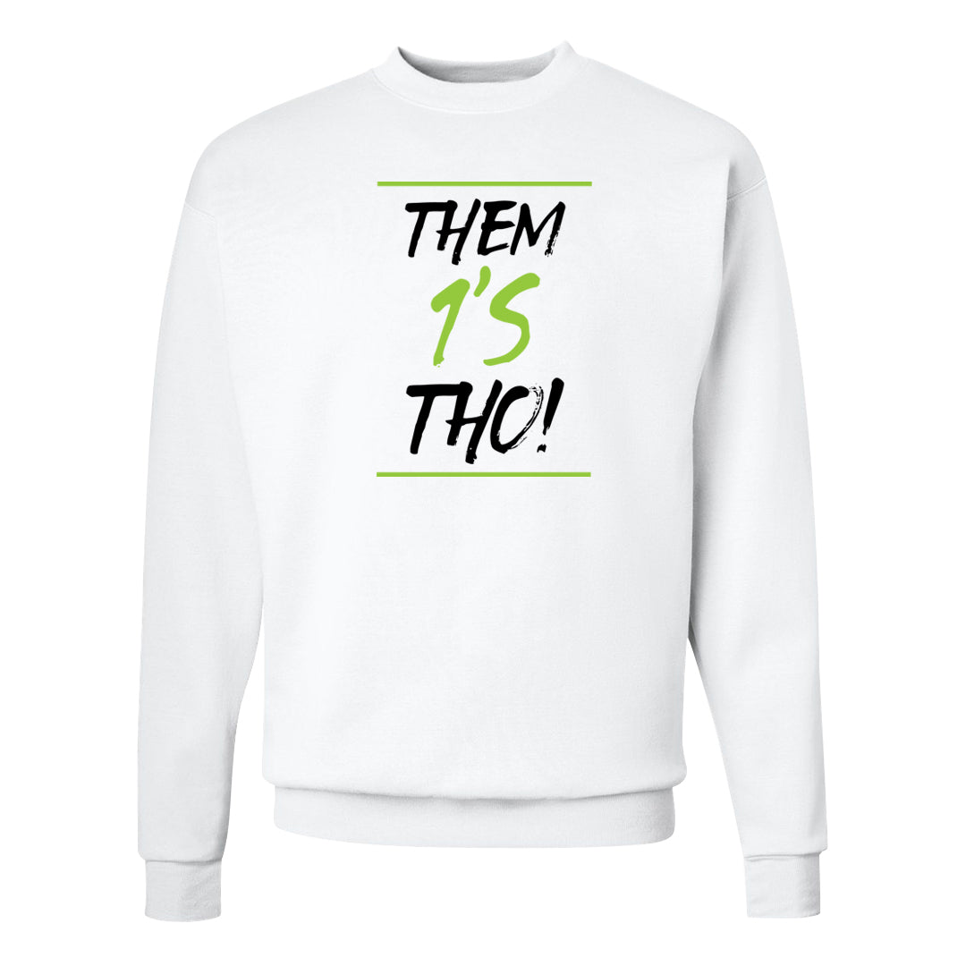 Volt Suede 1s Crewneck Sweatshirt | Them 1s Tho, White