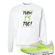 Volt Suede 1s Crewneck Sweatshirt | Them 1s Tho, White