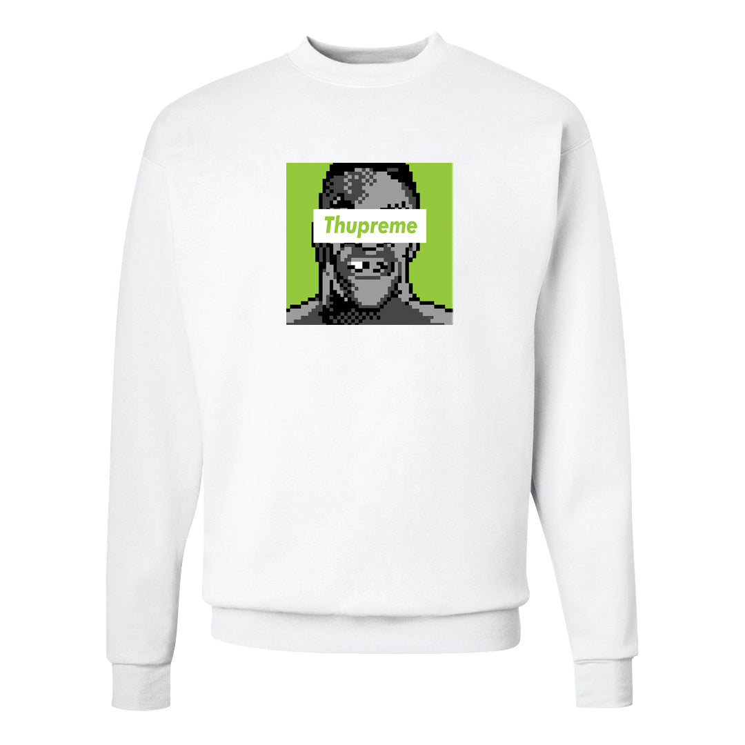 Volt Suede 1s Crewneck Sweatshirt | Thupreme, White