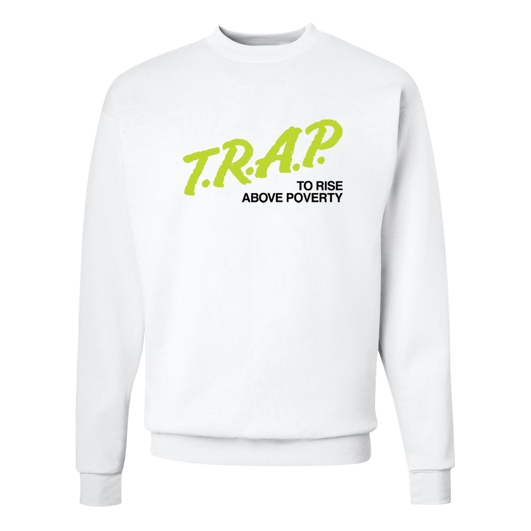 Volt Suede 1s Crewneck Sweatshirt | Trap To Rise Above Poverty, White