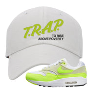 Volt Suede 1s Dad Hat | Trap To Rise Above Poverty, White