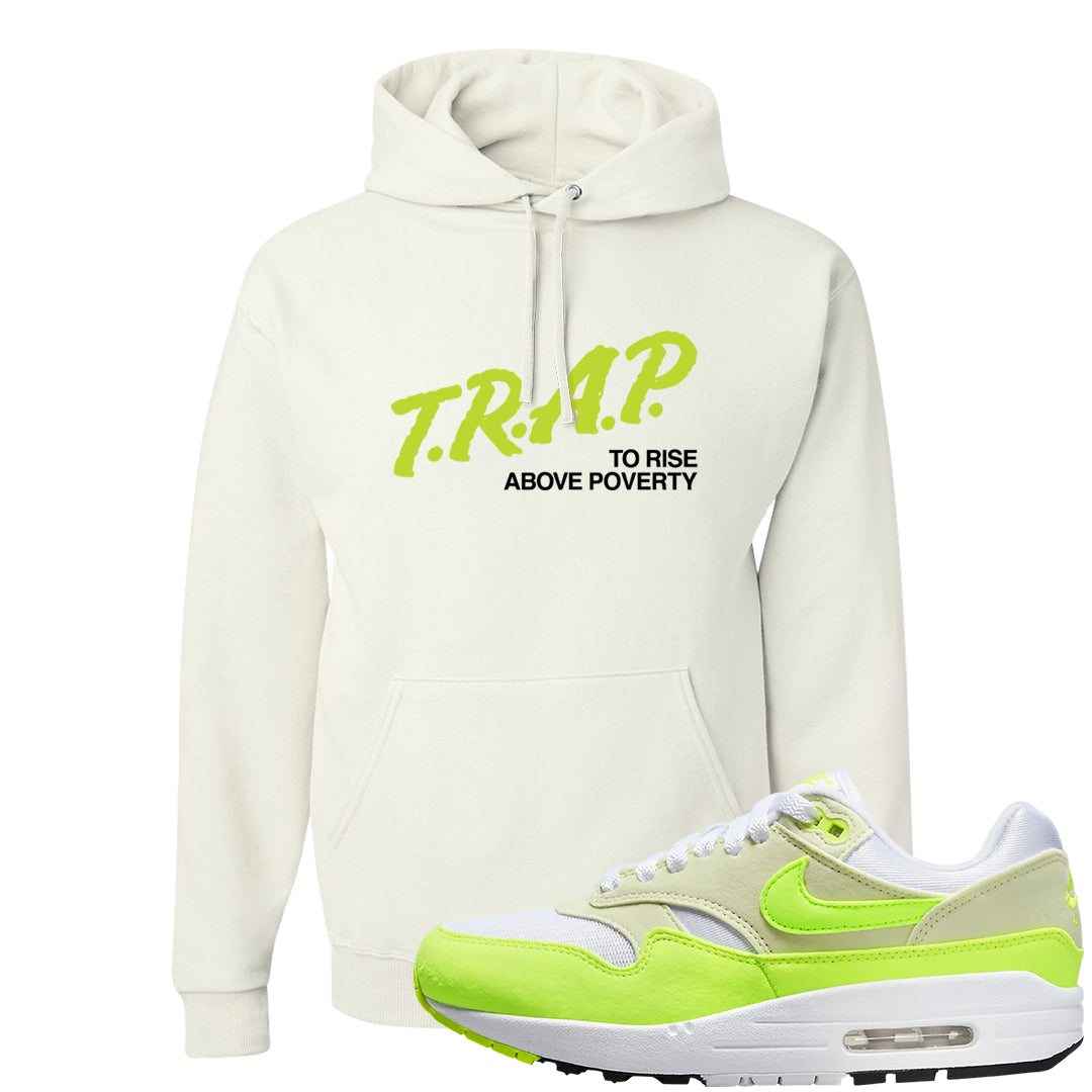 Volt Suede 1s Hoodie | Trap To Rise Above Poverty, White
