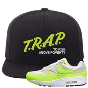 Volt Suede 1s Snapback Hat | Trap To Rise Above Poverty, Black