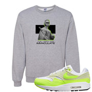 Volt Suede 1s Crewneck Sweatshirt | The Vibes Are Immaculate, Ash