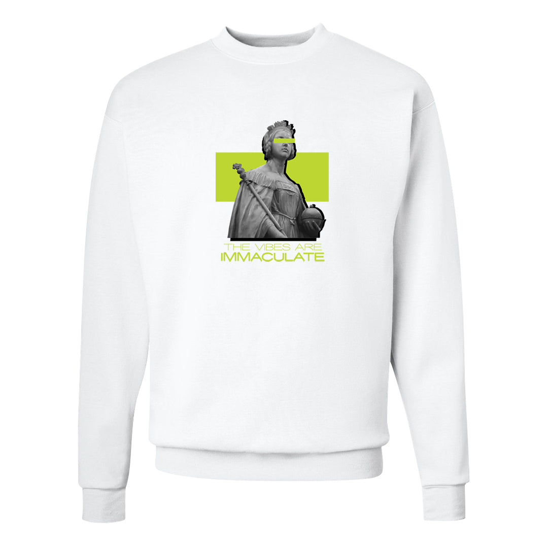 Volt Suede 1s Crewneck Sweatshirt | The Vibes Are Immaculate, White