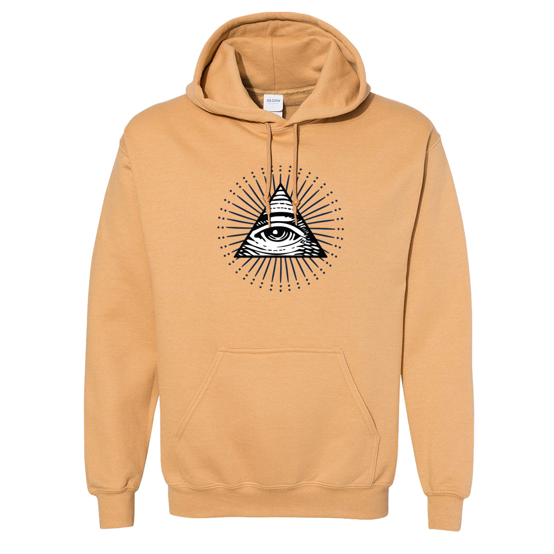 Midnight Navy 90s Hoodie | All Seeing Eye, Old Gold